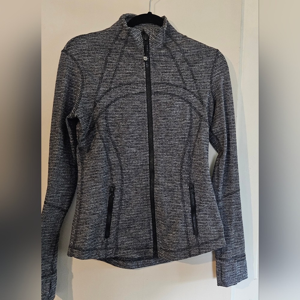 Lululemon Define Knit Zip Up Jacket Heathered Black 8